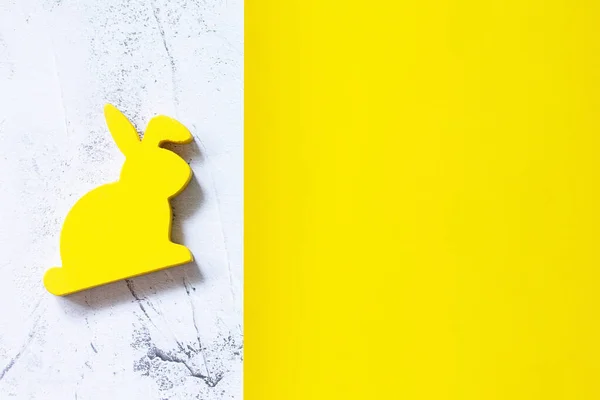 Minimal Easter Rabbits Illuminating Yellow Ultimate Gray Color Year 2021 — Stock Photo, Image