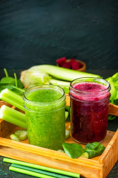 Bebidas Vegetarianas Dieta Vegana Nutrição Conceitos Saudáveis Desintoxicação Batido Beterraba — Fotografia de Stock