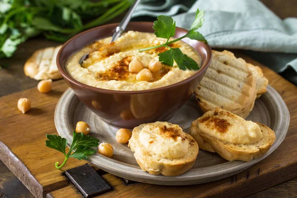 Blízký Východ Hummus Arabic Cuisine Vegetariánská Omáčka Domácí Cizrna Hummus — Stock fotografie