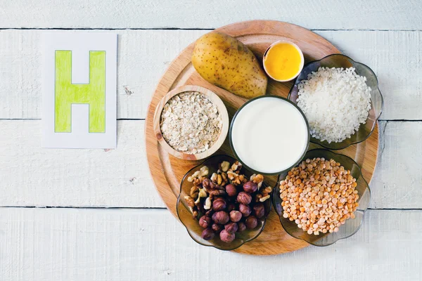 Alimente care conțin vitamina H — Fotografie, imagine de stoc