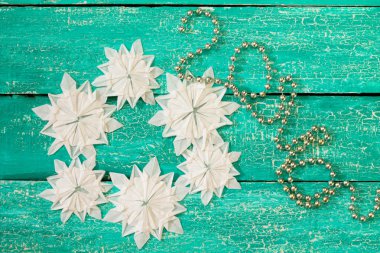 Noel kartı kar taneleri süslemeleri origami kağıt St ile