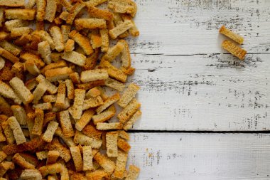 Tablo, metin için yer beyaz ekmek kraker.