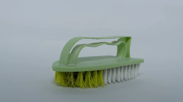 Multi Purpose Escova Plástico Lavandaria Velho Estoque Cor Verde — Fotografia de Stock
