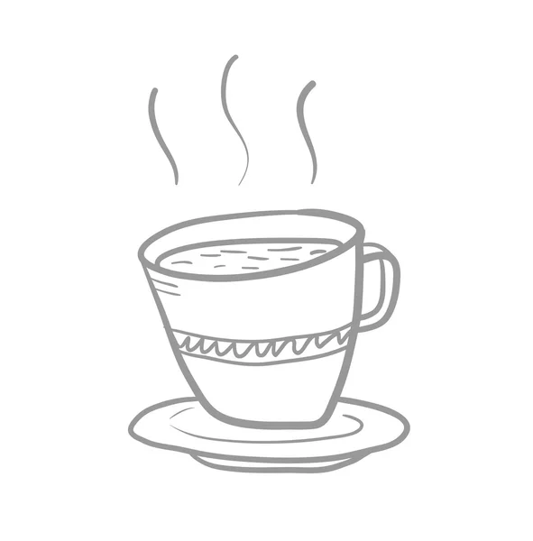 Doodle di caffè caldo — Vettoriale Stock