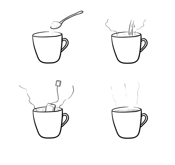 茶酿造矢量集 — 图库矢量图片
