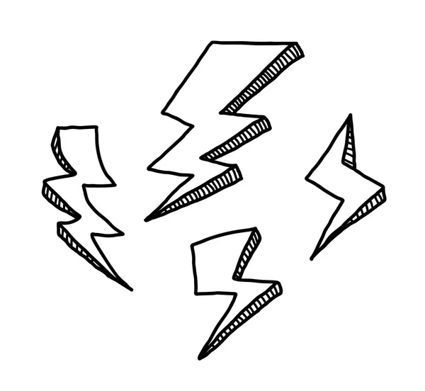 Lightning Doodle conjunto — Vector de stock