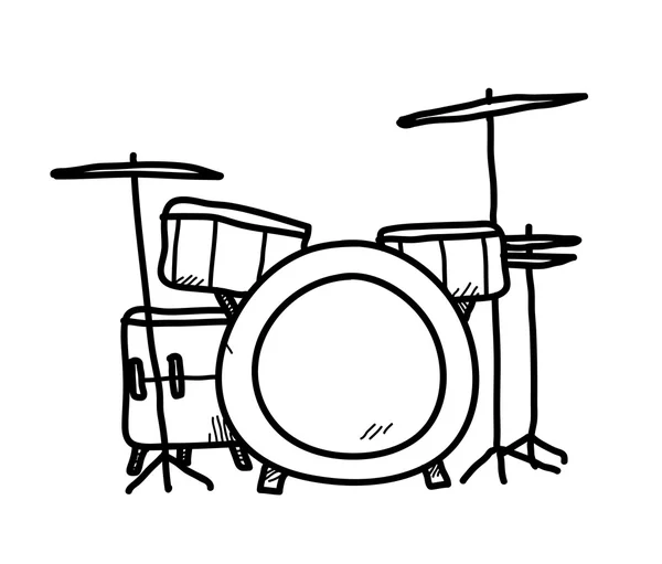 Drum Set Doodle — Vector de stock