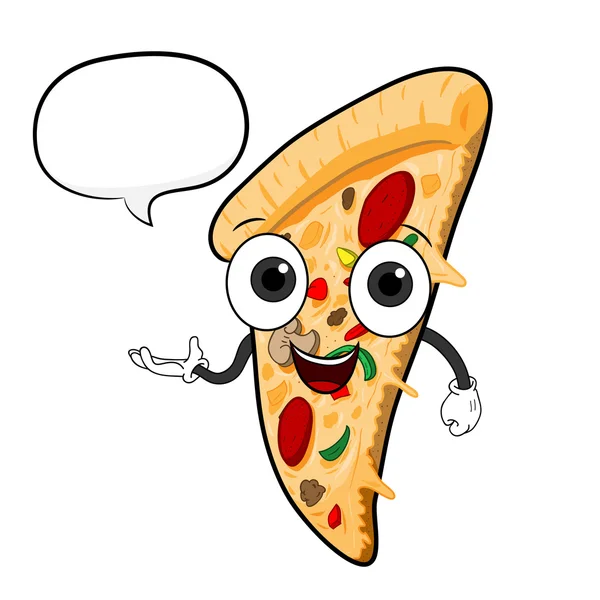 Мультфильм пицца с текстом — стоковый вектор