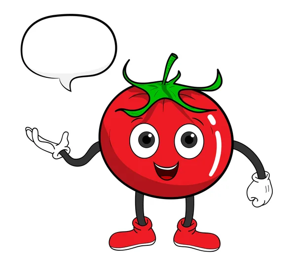 Tomate de dessin animé avec texte — Image vectorielle