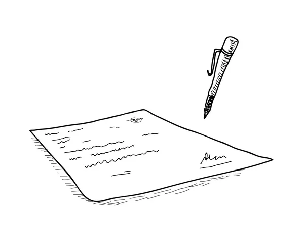 Signature du contrat doodle — Image vectorielle