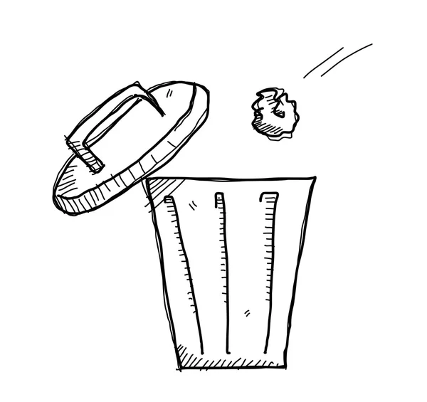 Lixo doodle bin —  Vetores de Stock
