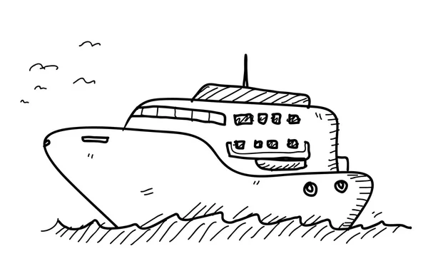 Yacht doodle — Stock vektor