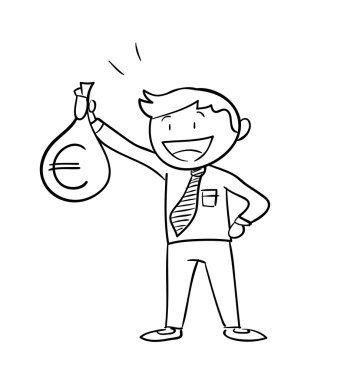 Para çantası (Euro tutan adam)