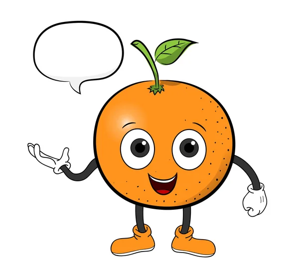 Cartoon orange avec texte — Image vectorielle