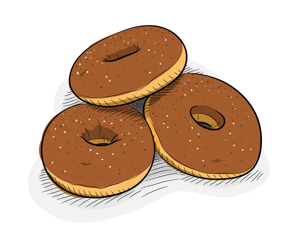 Chocolate Donuts — Stock Vector