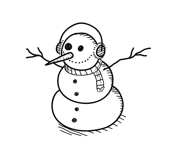 Doodle de boneco de neve — Vetor de Stock