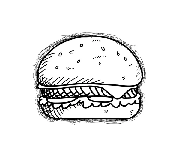 Burger Doodle vektor — Stock Vector