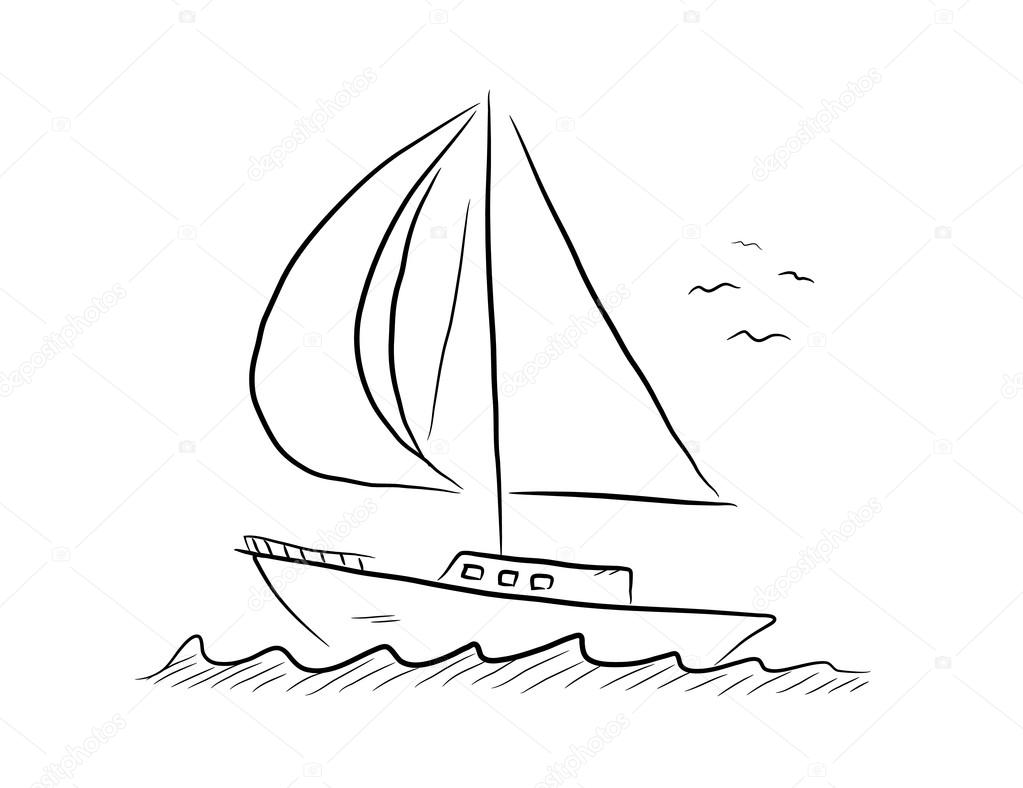 Sailboat Doodle Vector