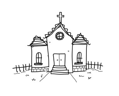 Kilise Doodle vektör