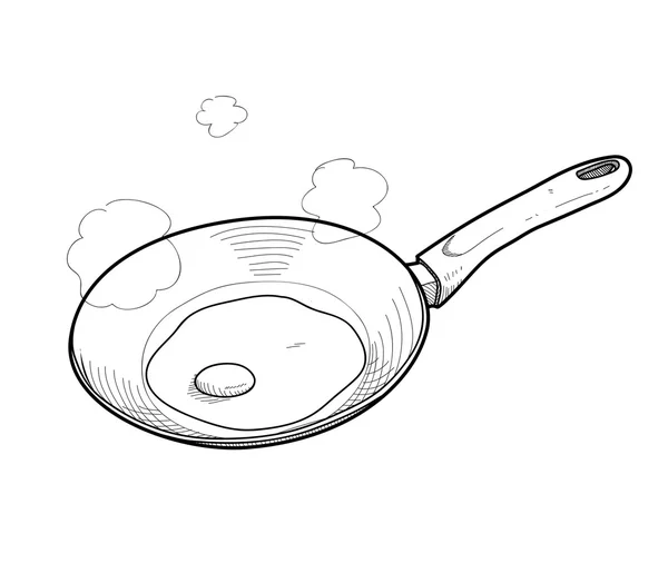 Koken gebakken ei doodle — Stockvector