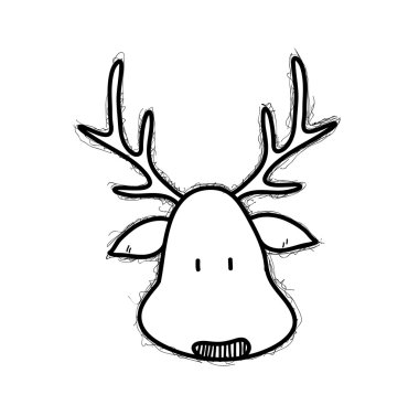 Ren geyiği doodle vektör