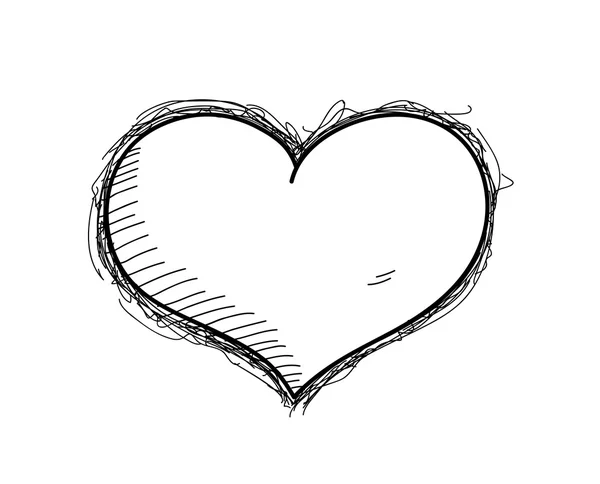 Vector de Doodle corazón — Vector de stock