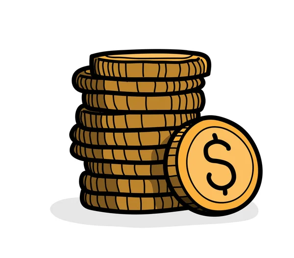 Stack of Coins (Dollar) — Stock Vector