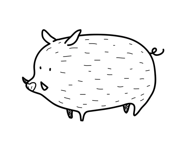 Wild Boar Doodle — Stock Vector