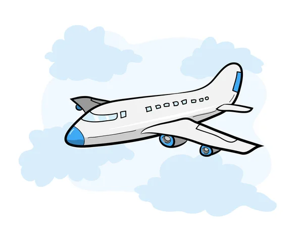 Avión en el cielo — Vector de stock