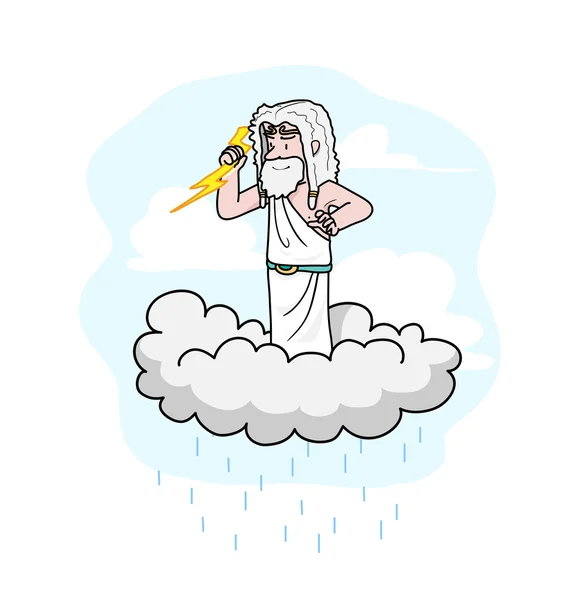 Zeus karikatür vektör — Stok Vektör