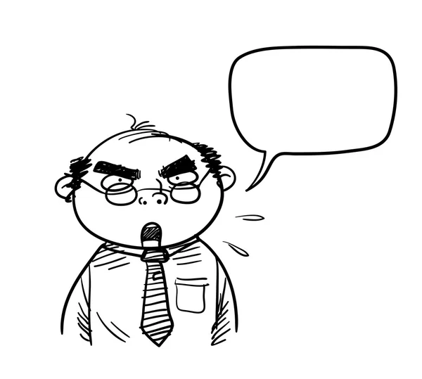 Grumpy Boss Cartoon — Stock Vector