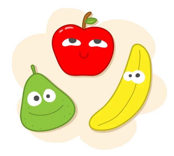 Ensemble de dessin animé Fruits — Image vectorielle