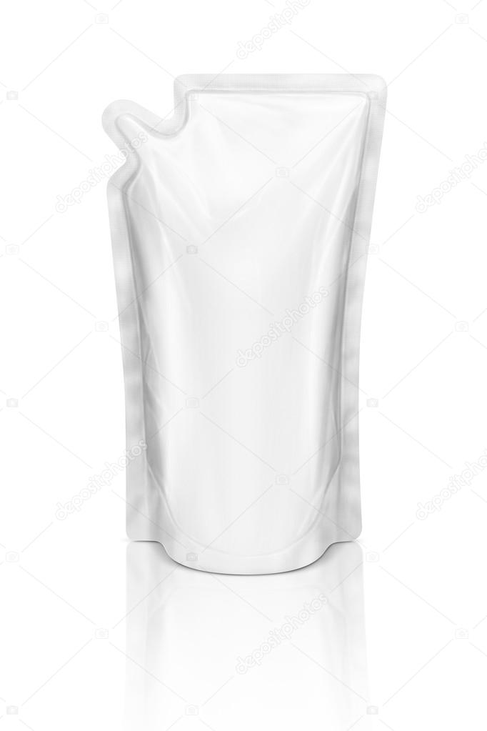 Blank packaging refill pouch isolated on white background