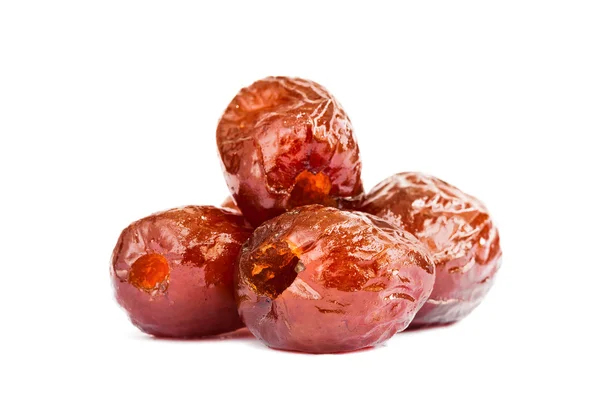 Sweet dried jujube isolated on white background — Stock Photo, Image