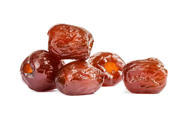Sweet dried jujube isolated on white background Royalty Free Stock Photos