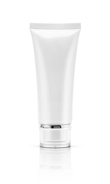 Üres csomagolás kozmetikai cső elszigetelt fehér background — Stock Fotó