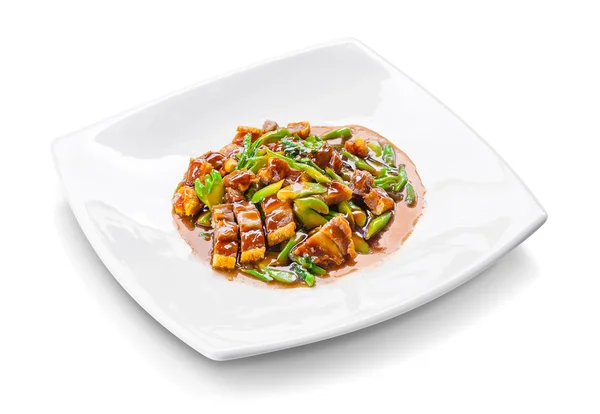 싱 싱 돼지고기 양배추 태국 맛 있는 음식으로 튀김 — 스톡 사진