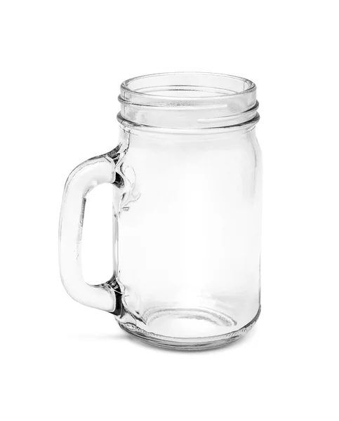 Прозора скляна пляшка ізольована на білому фоні — стокове фото