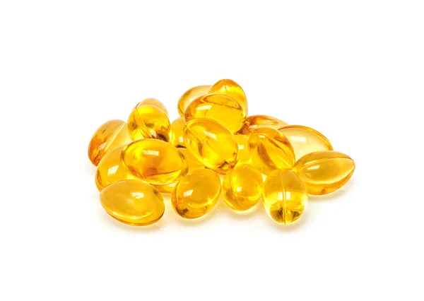 Fish oil capsules isolated on white background — Stock Photo, Image