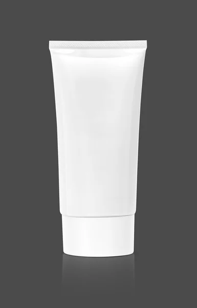Embalagem em branco tubo cosmético isolado no fundo cinza — Fotografia de Stock