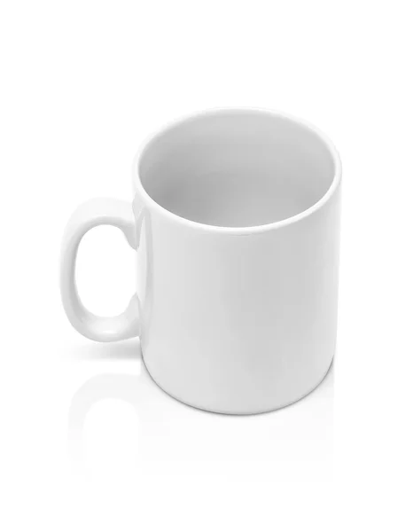 White ceramic mug isolated on white background — Stock Photo, Image