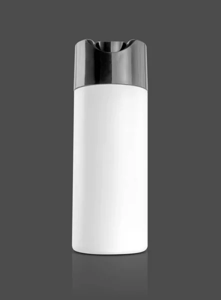 Puste Opakowanie Biała Plastikowa Butelka Szamponu Toalety Lub Urządzenia Sanitarnego — Zdjęcie stockowe