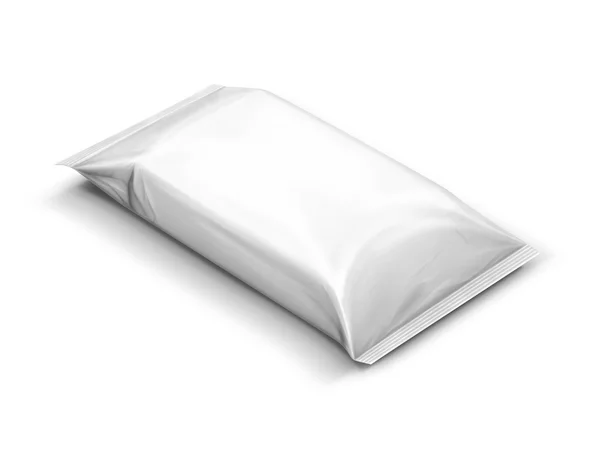 Blank packaging paper wipes pouch isolated on white background — Stock Photo, Image