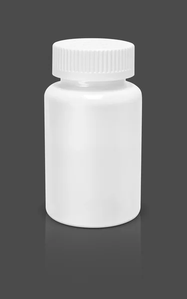 Tom förpackning supplement produkt flaska isolerad på grå bakgrund — Stockfoto