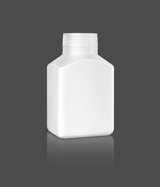 Botella de producto de suplemento de embalaje en blanco aislado sobre fondo gris — Foto de Stock