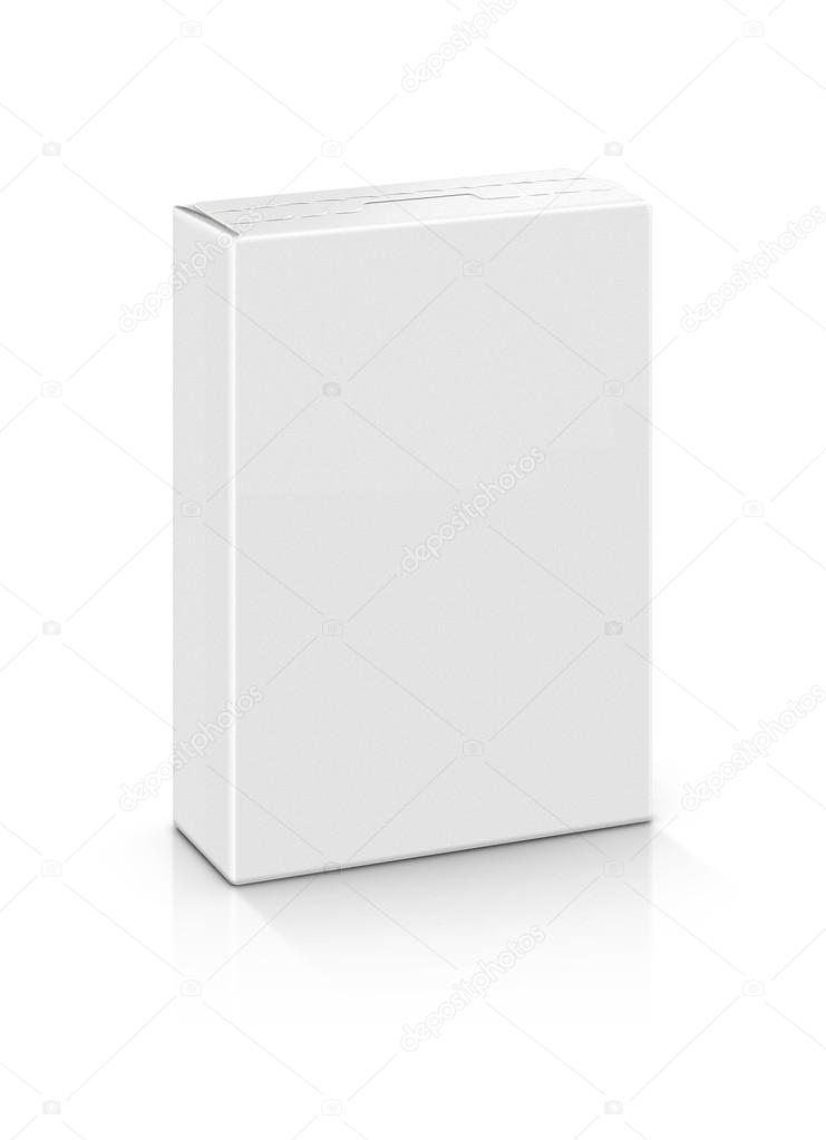 Blank packaging paper box isolated on white background