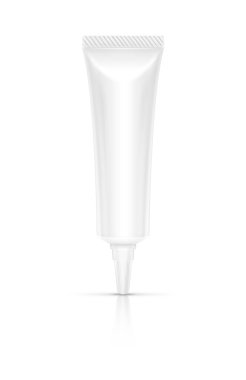 Beyaz arka plan üzerinde izole boş ambalaj kozmetik tüp