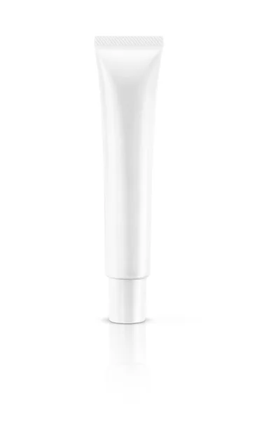 Embalagem em branco tubo cosmético isolado no fundo branco — Fotografia de Stock