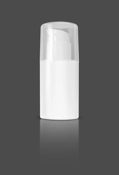 Blank packaging cosmetic bottle isolated on gray background — Stock Photo, Image