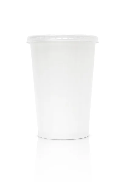 흰색 배경에 고립 된 종이 유리 음료 포장 — 스톡 사진